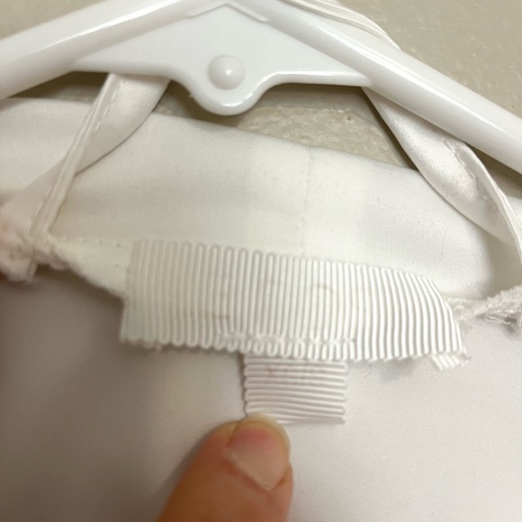 White Sateen Robe with Lace Trim Bridal Getting Ready Bride - Picture 9 of 9